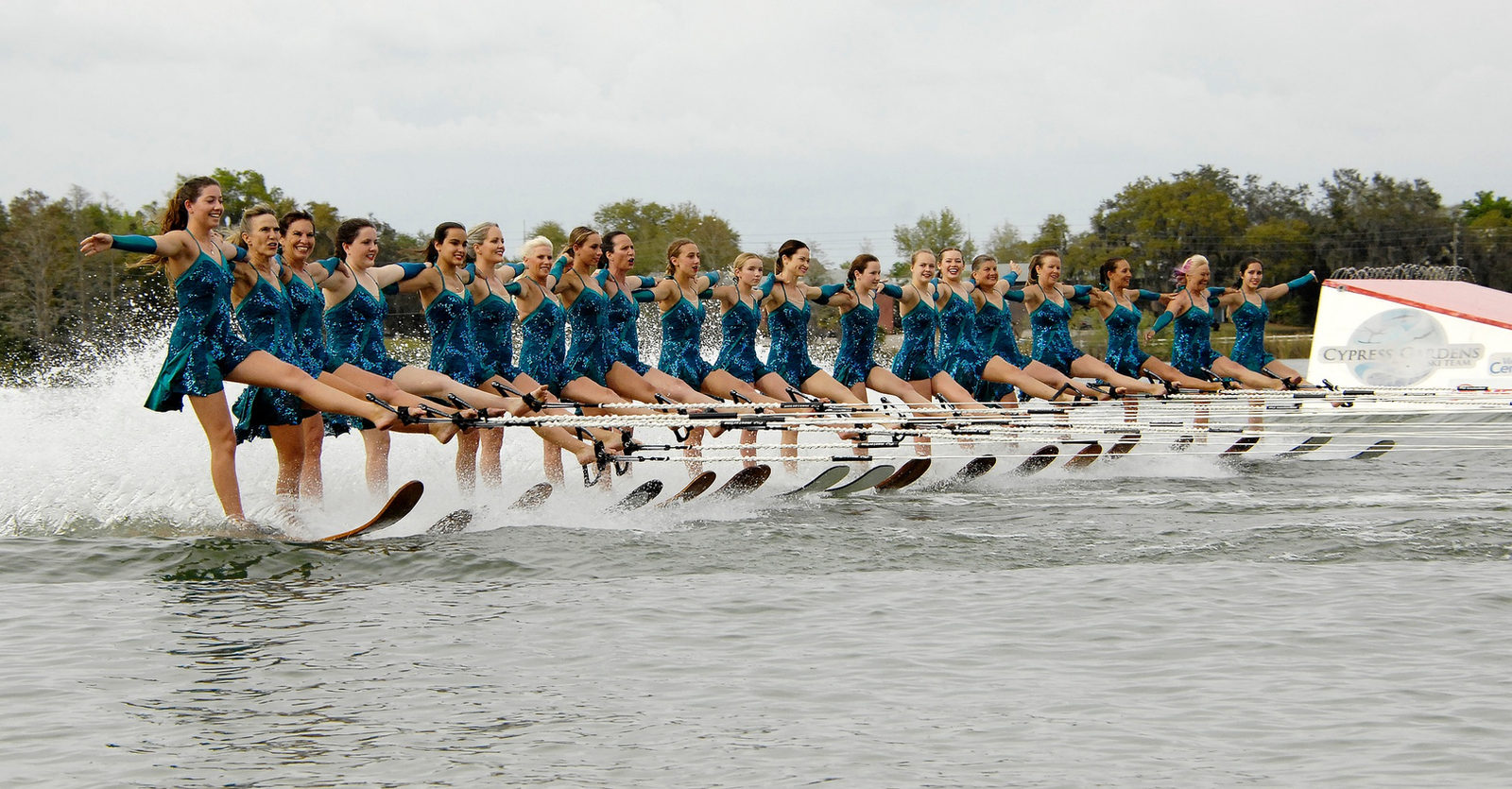 Cypress Gardens Water Ski Team show on Lake Silver